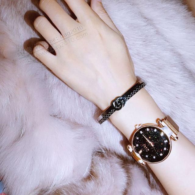 GUCCi飾品 古馳18k琺瑯手鐲 電鍍18k玫瑰金色 Gucci女手鐲  zgbq1143